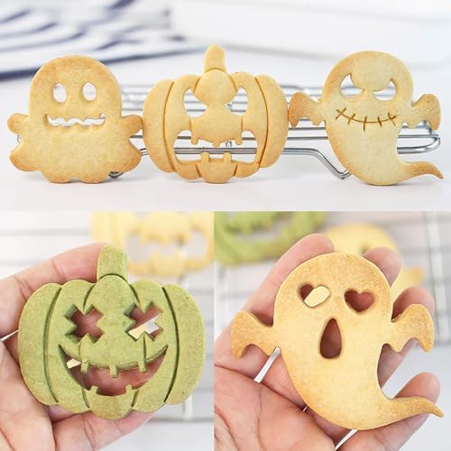 10Pcs Halloween Ghost Cookie Cutters DIY Mix Match Ghost Face Baking Molds