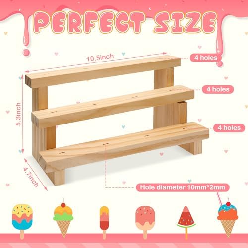 Bokon 2 Pcs Wood Cakesicle Stand for Wedding Birthday Baby Shower Party