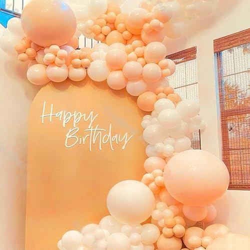 PartyWoo Pearl Peach Balloons 140pcs Pastel Light Pale Orange Color