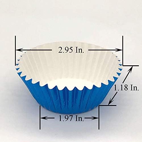 Sky Blue Foil Cupcake Liners Standard Paper Baking Cups for Party, Birthday and More, 120-Count