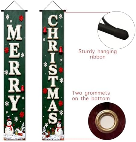 Nuxovilar Front Door Porch Sign Entrance Banner Set 12x71in Polyester