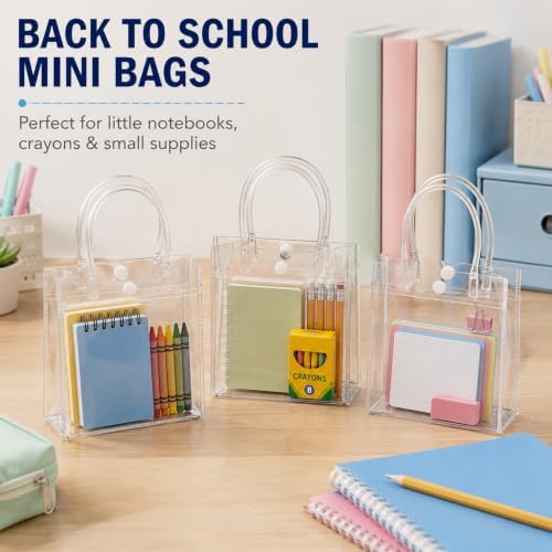 MAQIHAN Clear Gift Bags with Handles - Party Favor Candy Bags Transparent