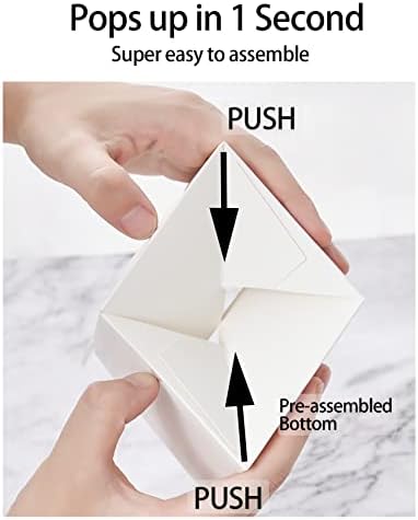 Happyhiram 50 Pack Gold Foil Individual Cupcake Boxes with Inserts & Window