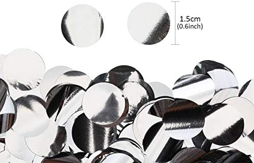 TecUnite Silver Foil Confetti Tissue Table Confetti, 1.5 cm