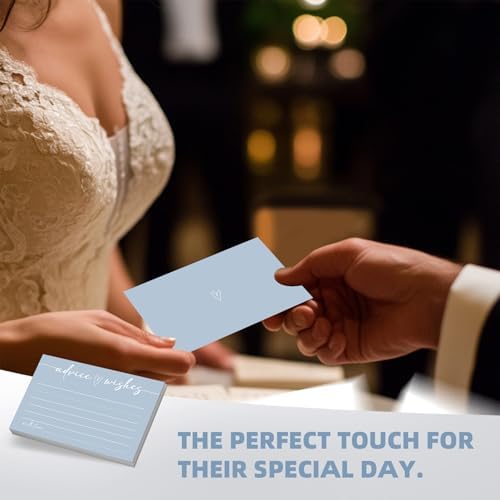 Advice and Wishes Cards for Wedding, Baby Shower, Bridal Shower & Graduation - 60 Fill in the Blank Message Cards - Marriage Advice & Retirement Guest Book Alternative