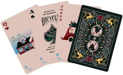 Bicycle Home for The Holidays Collectible Standard 52 Deck of Cards, Poker Size, Stocking Stuffers, Small, Family & Kids Card Game Night