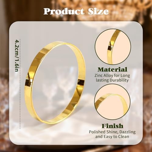 200 Pcs Gold Napkin Rings Bulk, Round Napkin Rings Buckles