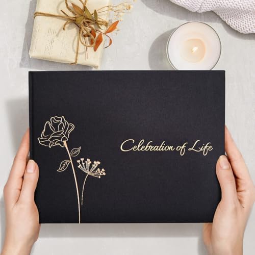 Revery Rymori Funeral Guest Book for Memorial Service, Celebration of Life | Celebration of Life Guest Book | Funeral Registry Guest Book | Funeral Sign in Book for Guests | Condolence Sympathy