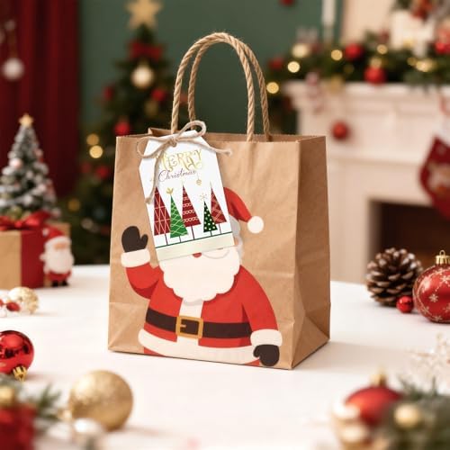 joycraft 50Pcs Merry Christmas Tags with String, Red & Green Christmas Tags
