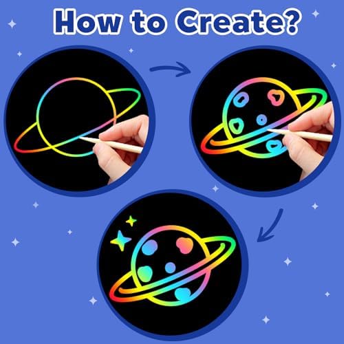 ZMLM Scratch Paper Art-Crafts Gift: 2 Pack Rainbow Notebooks Supplies Toys