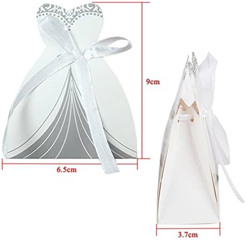 Rbenxia Wholesale Wedding Favors Wedding Party Favor Boxes Creative Tuxedo Dress Groom Bridal Candy Gift Box with Ribbon 100pcs