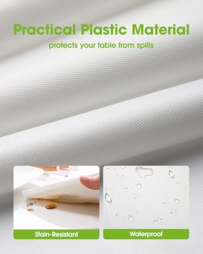 Pureegg Plastic Table Cloth Disposable 54 x 72 Inch 10 Packs, White