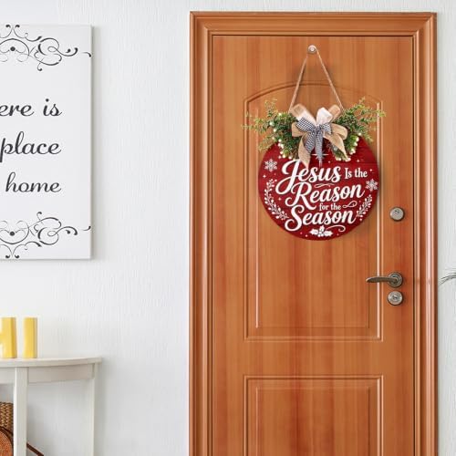 Harooni Religious Christmas Door Sign for House 12x12 inch