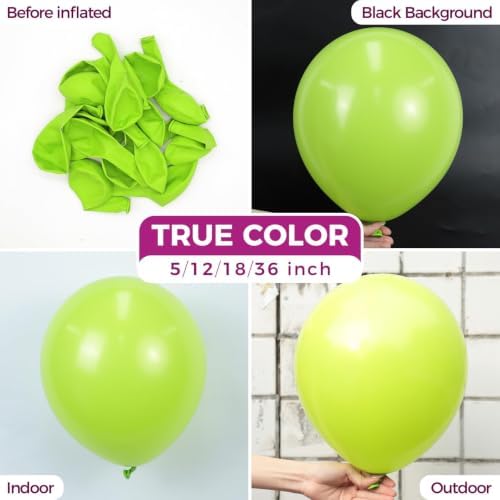 Bezente Lime Green Latex Party Balloons 100 Pack 12 inch