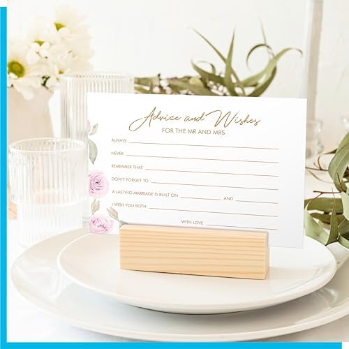 55PCS Advice and Wishes for the Mr and Mrs Cards, Double-Sided Wedding Advice Cards for New Couples Wedding Reception Decorations/Bridal Shower Party for Bride and Groom, Newlyweds