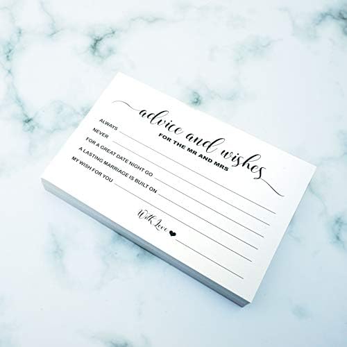 RXBC2011 Wedding advice and well wishes Cards for the Mr and Mrs Bride and Groom Newlyweds Bridal Shower Games Note Marriage Advice Pack of 50