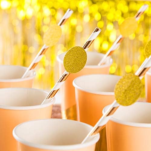 MOWO Glitter Confetti Circles, Glitter Gold, 1.2'', 200pc