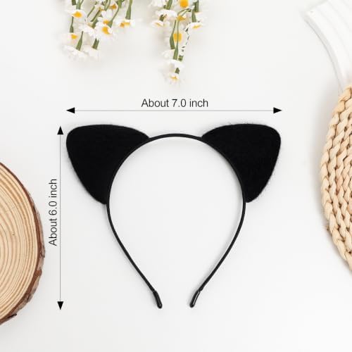 Black Cat Ears Headband Costume Accessories for Halloween for Adult Women