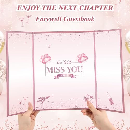 WSICSE Pink Farewell Guest Book Card, We Will Miss You Sign-In For Party