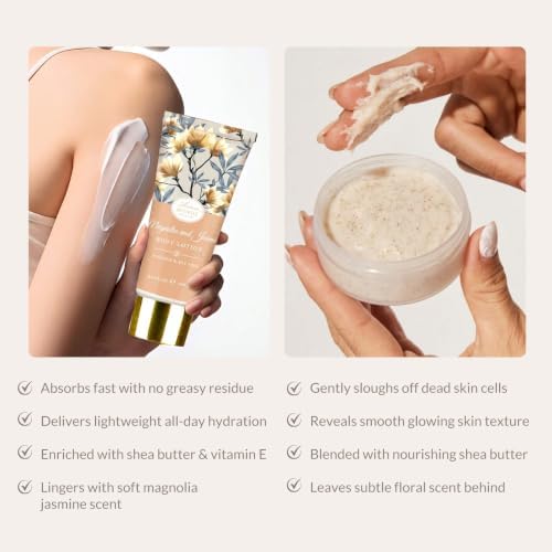 Gift Basket for Women, 8pcs Magnolia & Jasmine Spa Gift Baskets for Women