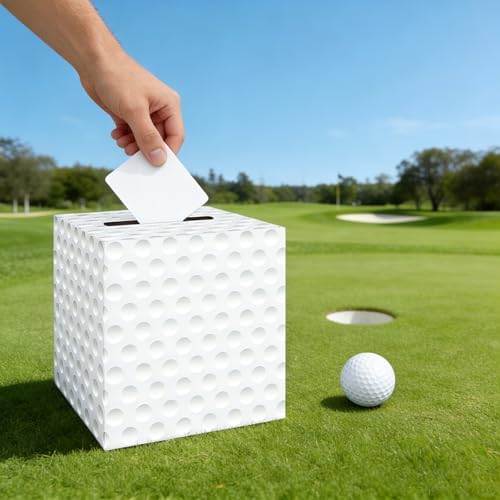 Golf Card Box Sports Party Favors Post Box Cardboard Receiving Money Holder for Golf Theme Wedding Reception, Baby Showers, Anniversary, Birthday Party, Graduation Table Centerpiece Decorations