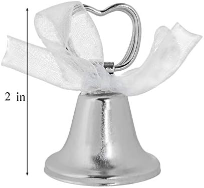 Super Z Outlet Silver Bell Place Card Holders for Table Numbers, Restaurant Menu, Weddings, Party Decoration (12 Pack)