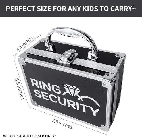 Wedding Ring Security Box for Young Boys, Portable Buckle Closured Security Briefcase with Padded Pillow Lining, Ring Bearer Gifts for Ceremony Proposal 7.9 x 5.5 x 3.5 inch (6pcs)