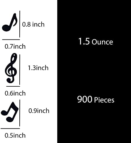 Confetti Musical Notes Confetti Black Musical Clef Cutout for Music Party Reception Birthday Wedding Engagement Baby Shower Party Decoration Supplies 3 style(Music)