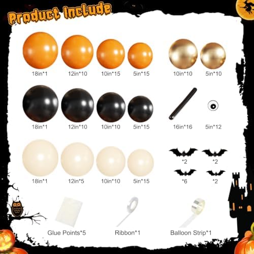Halloween Balloons Arch Kit for Halloween Party Decorations Outdoor Indoor