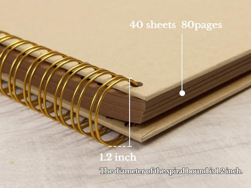 potricher 12 x 12 Inch Large DIY Scrapbook Photo Album 80 Pages, Yellow