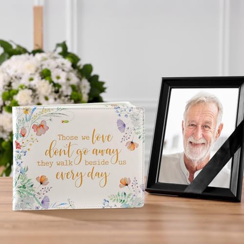 Patelai Funeral Guest Book with Pen Memorial Service Celebration of Life Sign in Book for Funeral Leather Cardinal in Loving Memorial Gift, 112 Pages(Colorful Flower)
