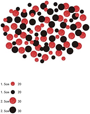 Letjolt Red Black Confetti Glitter Dots Table Decorations 100 Pcs