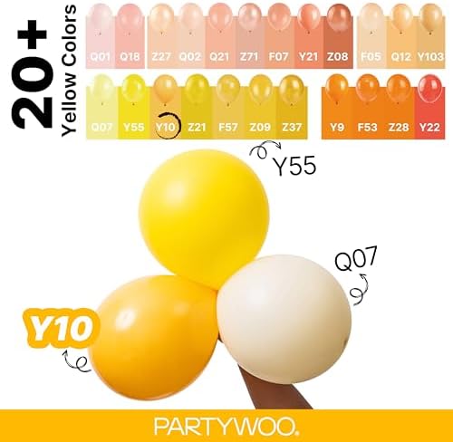 PartyWoo Orange fall Latex Helium Balloons 140pcs Different Sizes