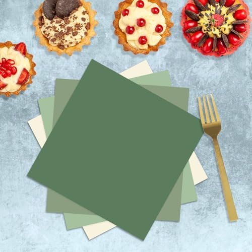 Oigco 150 PCS Sage Green Paper Plates, Sage Green Birthday Decorations, Disposable Plates and Napkins for Birthday Wedding Bridal Baby Shower Party Supplies, Serves 50