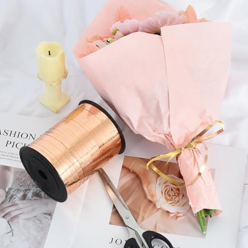 TONIFUL 500 Yards Shiny Champagne Gold Curling Ribbon Balloon String
