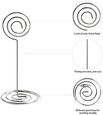 26 PCS Table Number Holder - Table Card Holder Stand Wire Photo Holder with 26 Pcs Floral Table Number Cards, Place Card Holder Stand for Weddings Party Office Paper Memo Menu Note Clips