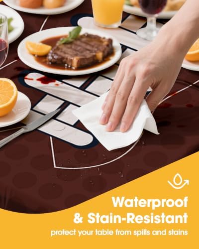 Niuara Football Plastic Table Cloth Disposable, 4 Pack, 54 x 108 in