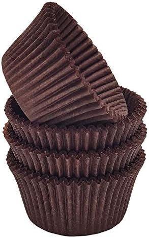 Premium Coffee Greaseproof Cupcake Liners Muffin Paper Baking Cups Standard Size, 100-Count