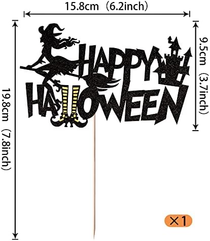 1 Pack Happy Halloween Cake Topper Witch Leg Cake Picks Trick or Treat Halloween Theme Baby Shower Kids Birthday Party Cupcake Decorations Supplies