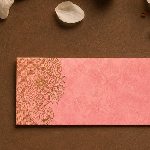 LoveNspire Money Envelopes (7.5 x 3.5 Inch) Decorative Paisley Pattern Shagun Lifafa for Indian Wedding, Birthday | Cash Gift Holder & Home Savings Organizer Pack Of 100