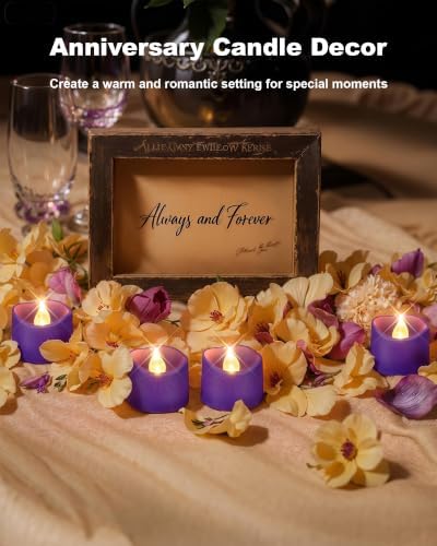 Homemory 50-Pack Purple Flameless Battery Tea Light Candles, 200+ Hours