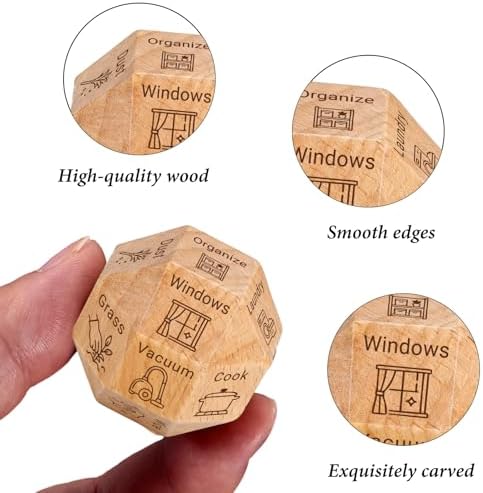 Chore Wooden Dice Games for Couples Families Funny Decision Cleaning Activity Dice Decider Wedding Gifts for Newlyweds Wife Husband Anniversary Wood Gift for Him Her Mom Dad Friends Coworker Christmas