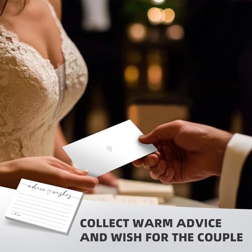 Advice and Wishes for Mr and Mrs, 60 White Marriage Message Cards - Minimalist Fill-in-the-Blank Wedding Stationery for Bride and Groom