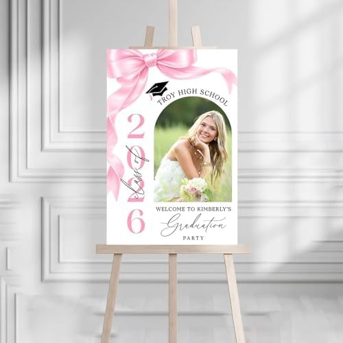 Personalized Congrats Grad Sign 2026, Graduation Lawn Signs Class Of 2026, Senior Yard Signs Class Of 2026, Grad Sign For Yard, College Graduation Sign, Class Of 2026 Yard Sign, Pink Graduation Decor