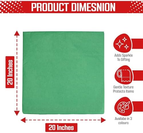Iconikal 75 Sheets Christmas Tissue Paper Assortment 20 x 20 ES 25 of Each: