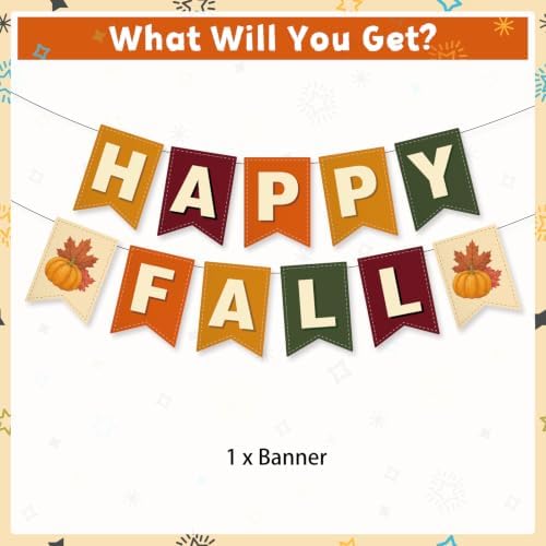 Happy Fall Banner Fall Decorations for Home Indoor Outdoor
