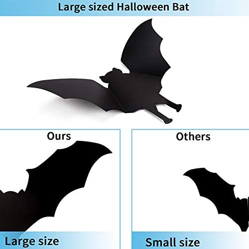 CCINEE Halloween Bat Decoration,Large Hanging Bat Wall Decal Window Door Entryway Sticker for Party Favor Supply,24PCS