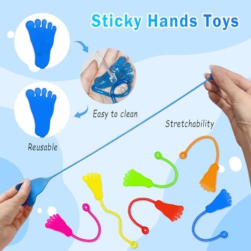 Sticky Hands Bulk 48 PCS Kids Party Favors Foot Shape Stretchy Sticky Hand