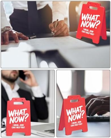 Funny Office Desk Decor Sign Humorous What Now Desk Sign