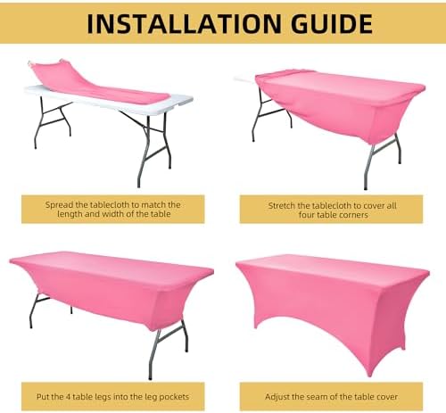 10-Pack 6ft Spandex Table Covers for Rectangle Standard Folding Tables - Wrinkle Resistant Stretch Tablecloths - Ultimate Fitted Table Protector for Parties, Banquet, Wedding